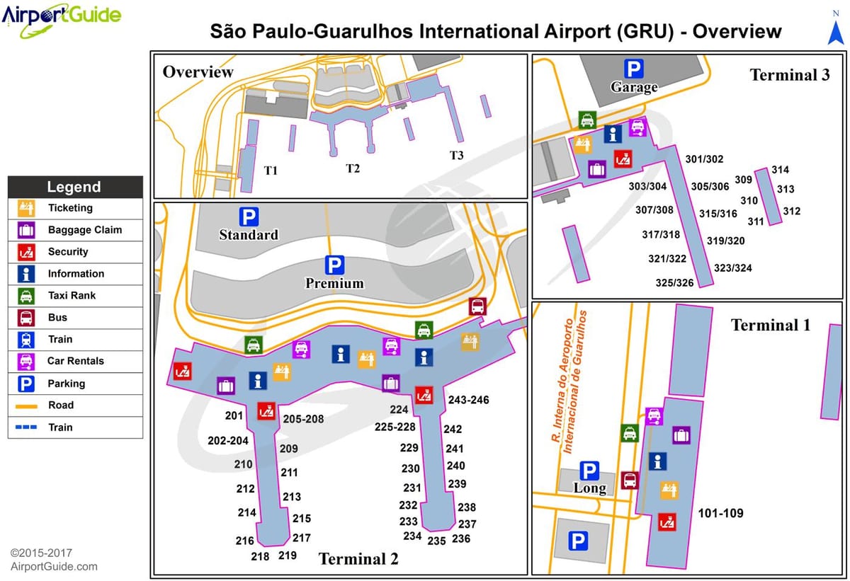 Sao Paulo gru airport terminal kartta
