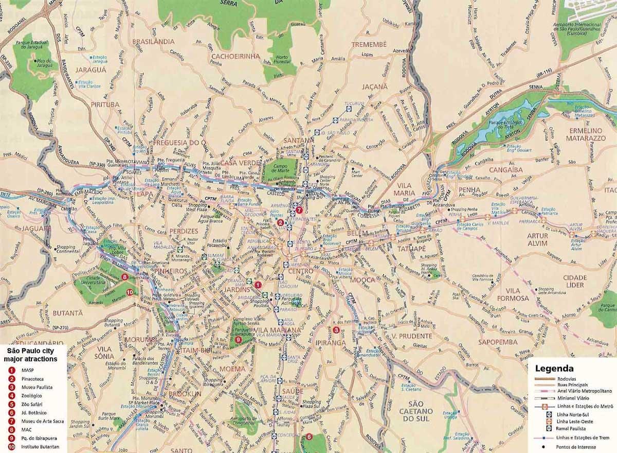 São Paulo puutarha kartta