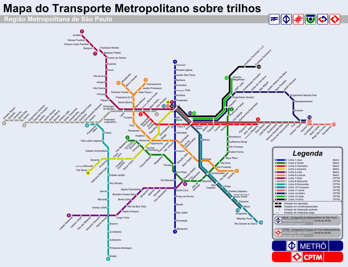 São Paulo raitiovaunu kartta