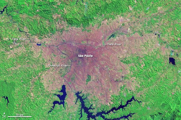 São Paulo topografinen kartta