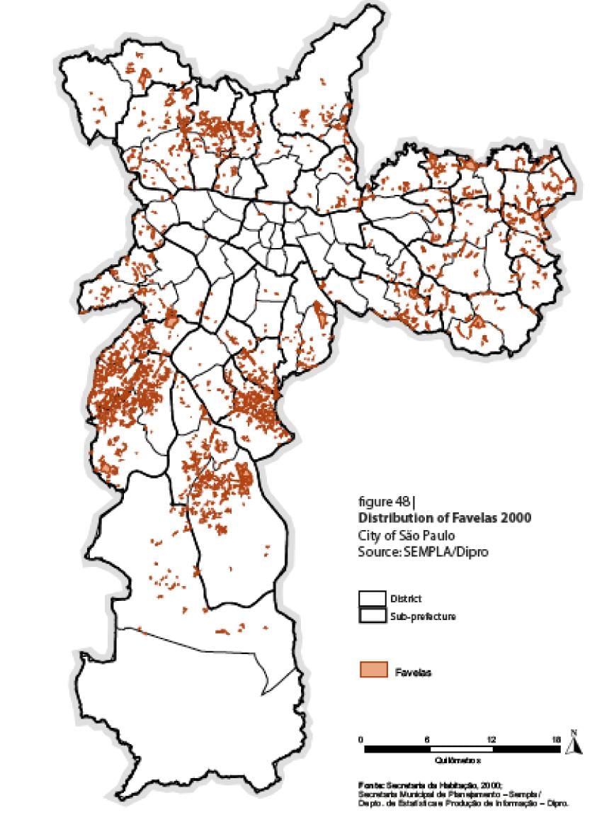 kartta Sao Paulon faveloista